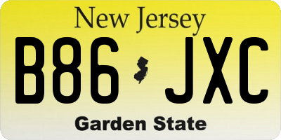 NJ license plate B86JXC