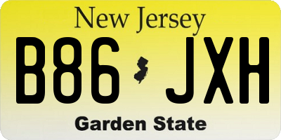 NJ license plate B86JXH