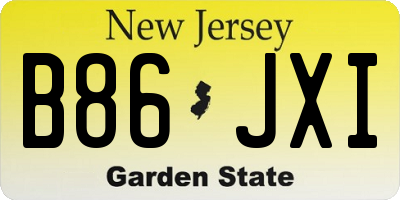NJ license plate B86JXI