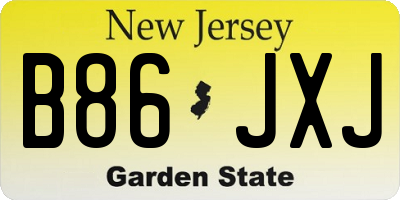 NJ license plate B86JXJ