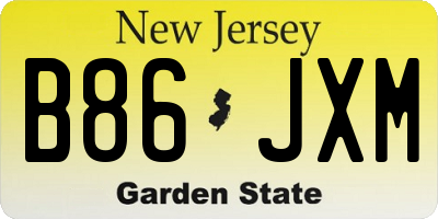 NJ license plate B86JXM