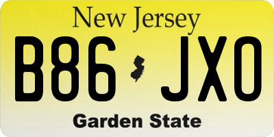 NJ license plate B86JXO