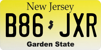 NJ license plate B86JXR