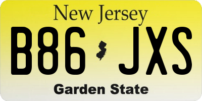 NJ license plate B86JXS