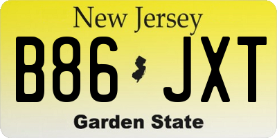 NJ license plate B86JXT