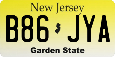 NJ license plate B86JYA