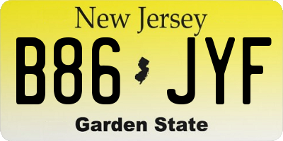 NJ license plate B86JYF