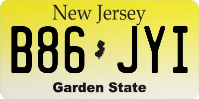 NJ license plate B86JYI