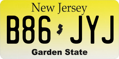 NJ license plate B86JYJ