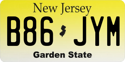 NJ license plate B86JYM