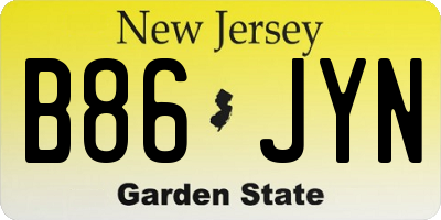 NJ license plate B86JYN