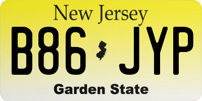 NJ license plate B86JYP