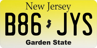 NJ license plate B86JYS