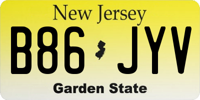 NJ license plate B86JYV
