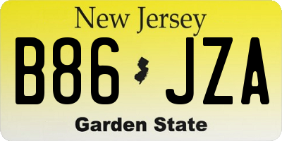 NJ license plate B86JZA