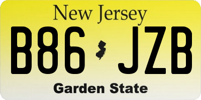 NJ license plate B86JZB