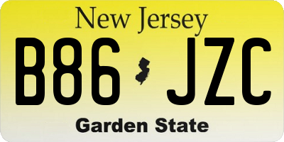 NJ license plate B86JZC