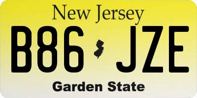 NJ license plate B86JZE