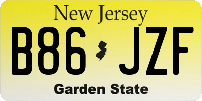 NJ license plate B86JZF