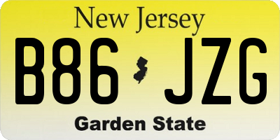 NJ license plate B86JZG