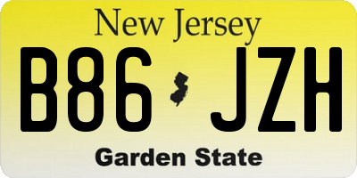 NJ license plate B86JZH