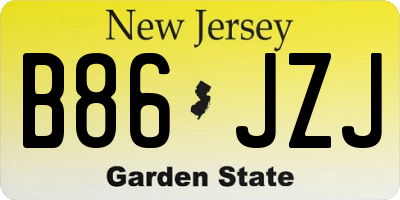 NJ license plate B86JZJ