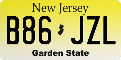 NJ license plate B86JZL