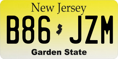 NJ license plate B86JZM