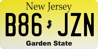NJ license plate B86JZN