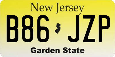NJ license plate B86JZP