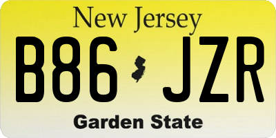 NJ license plate B86JZR