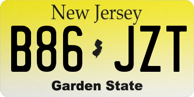 NJ license plate B86JZT