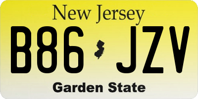 NJ license plate B86JZV