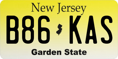 NJ license plate B86KAS