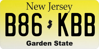 NJ license plate B86KBB