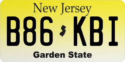 NJ license plate B86KBI