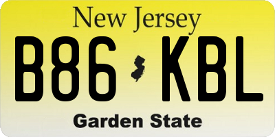 NJ license plate B86KBL