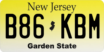 NJ license plate B86KBM