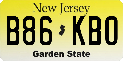 NJ license plate B86KBO
