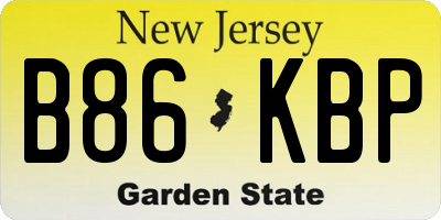 NJ license plate B86KBP