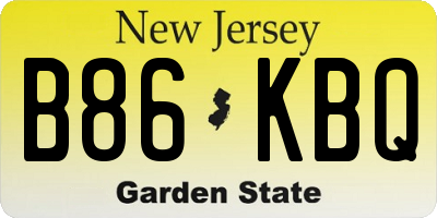 NJ license plate B86KBQ
