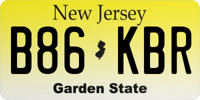 NJ license plate B86KBR