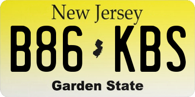 NJ license plate B86KBS