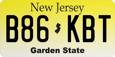 NJ license plate B86KBT