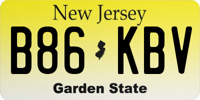 NJ license plate B86KBV