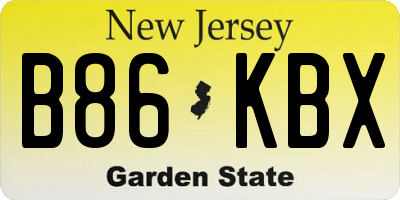 NJ license plate B86KBX