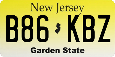 NJ license plate B86KBZ