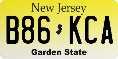NJ license plate B86KCA