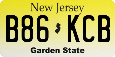NJ license plate B86KCB