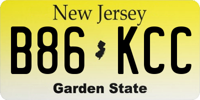 NJ license plate B86KCC